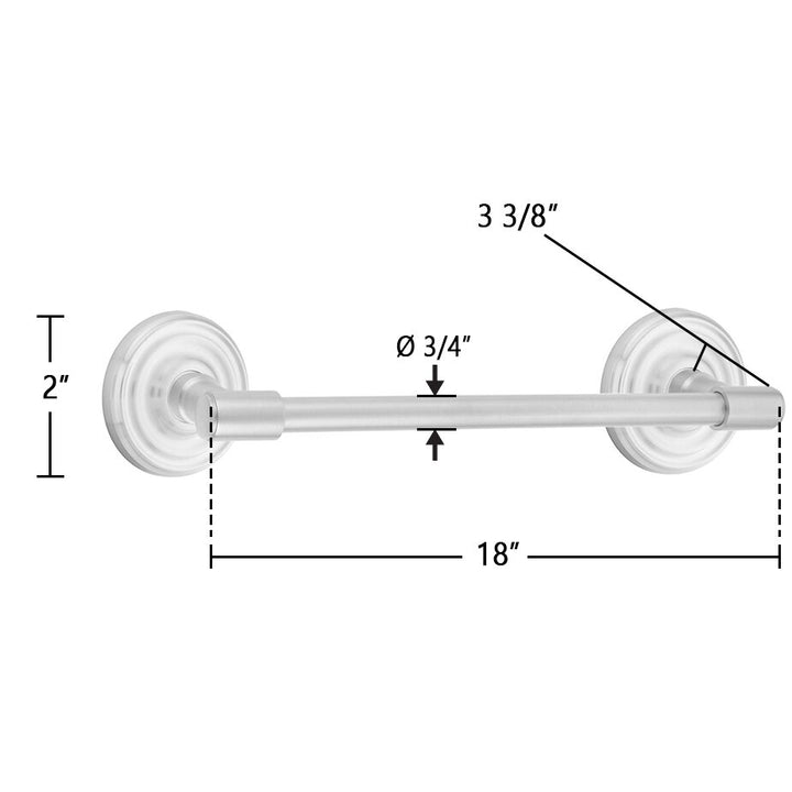 Transitional Brass Collection 18" Towel Bar with Small Regular Rosette by Emtek