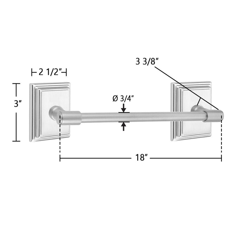 Transitional Brass Collection 18" Towel Bar with Wilshire Rosette  by Emtek