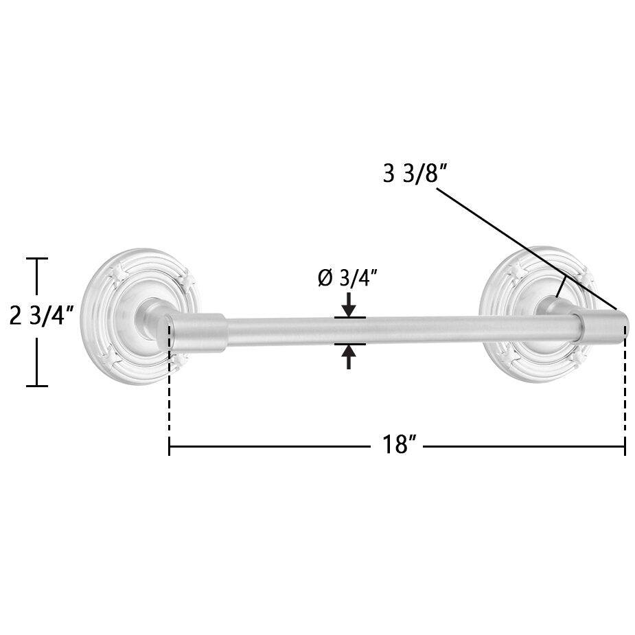 Transitional Brass Collection 18" Towel Bar with Ribbon & Reed Rosette  by Emtek