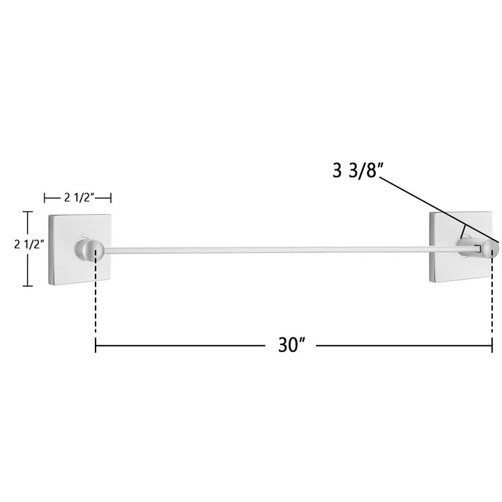 Modern Brass Collection Square 30" Single Towel Bar  by Emtek