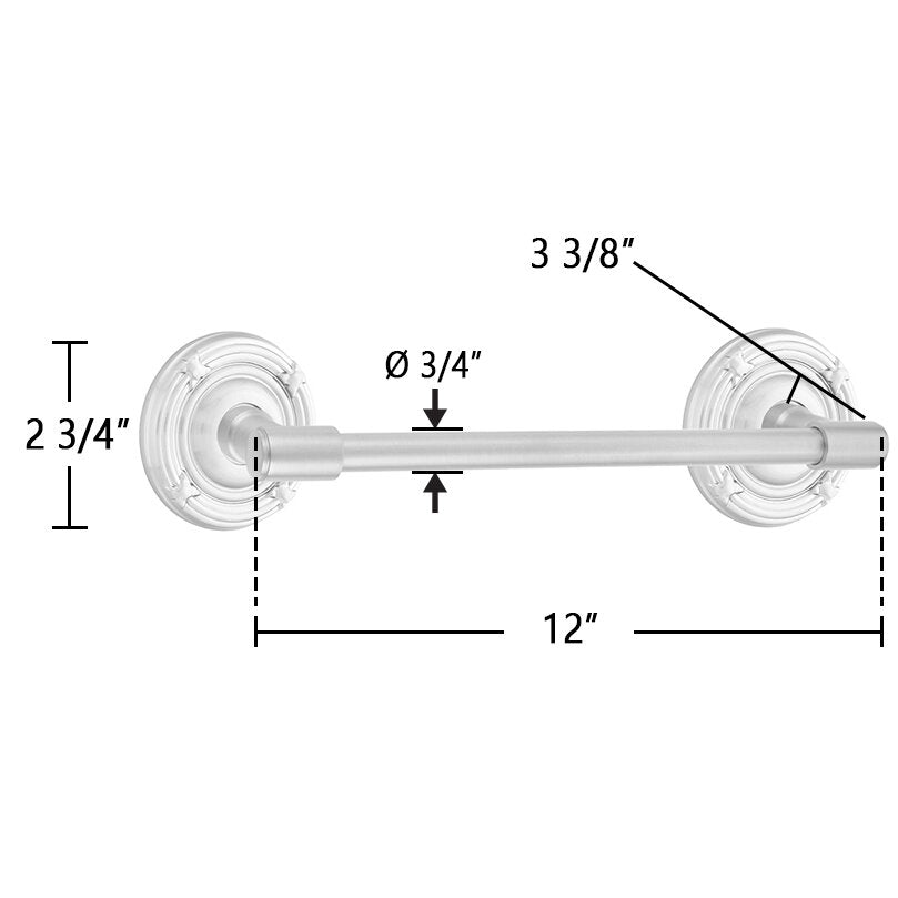 Transitional Brass Collection 12" Towel Bar with Ribbon & Reed Rosette  by Emtek