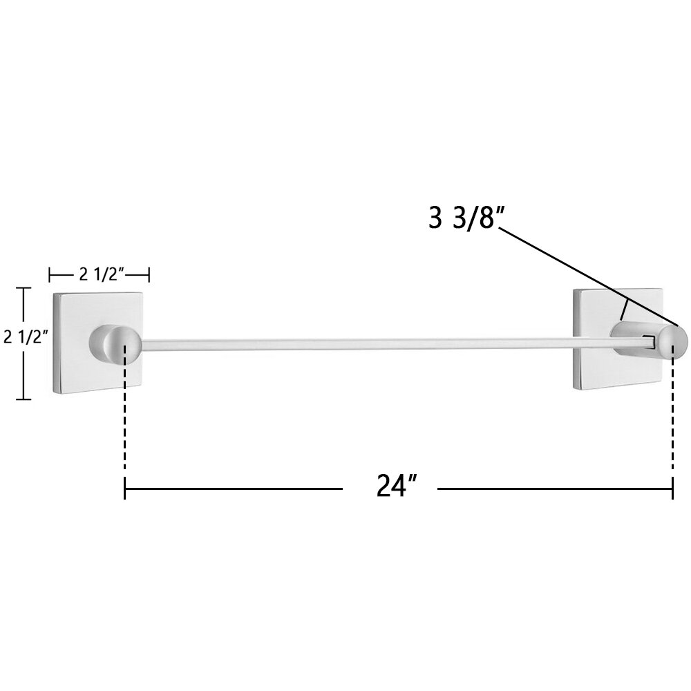 Modern Brass Collection Square 24" Single Towel Bar  by Emtek