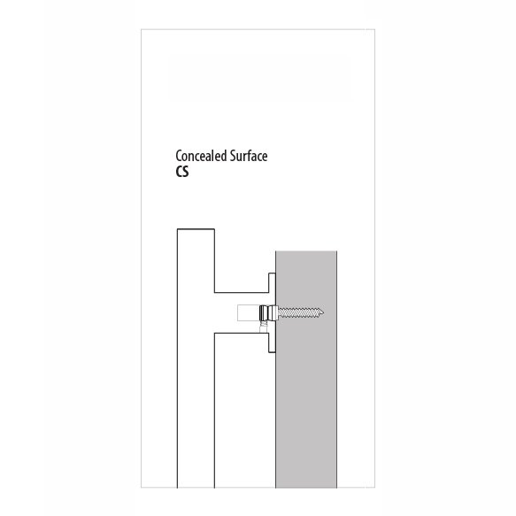 Stainless Steel Long Door Pulls Collection 36" Centers Concealed Surface Mount Round Door Pull by Emtek