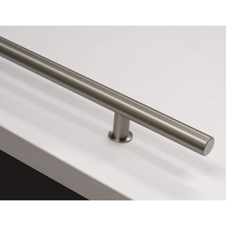 Stainless Steel Long Door Pulls Collection 36" Centers Concealed Surface Mount Round Door Pull by Emtek