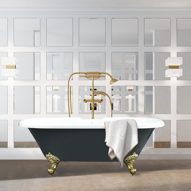 Kerta 67" x 29" Acrylic Clawfoot Soaking Bathtub