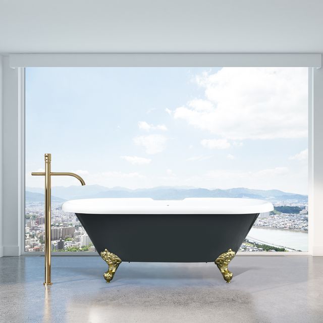 Kerta 67" x 29" Acrylic Clawfoot Soaking Bathtub