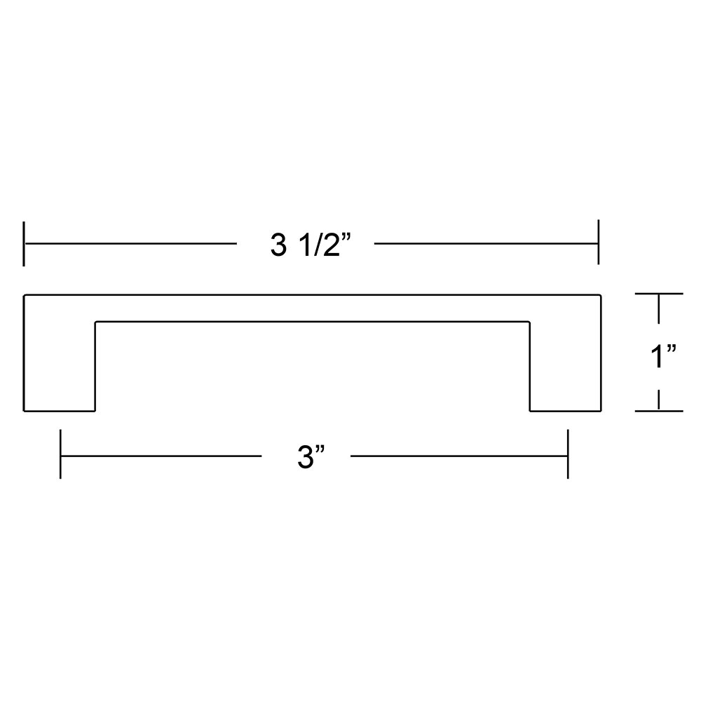 Trinity Collection 3" Centers Trinity Pull in Satin Brass by Emtek