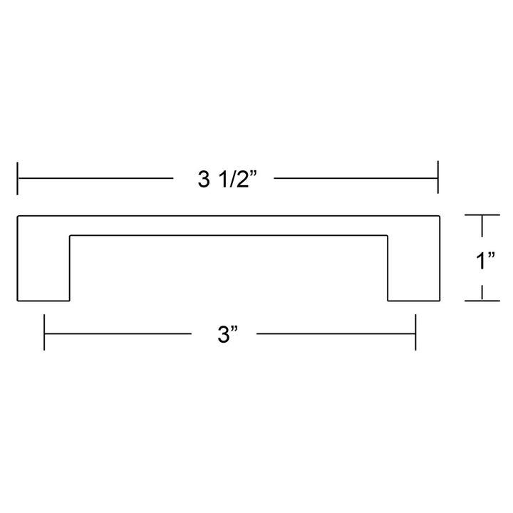 Trinity Collection 3" Centers Trinity Pull in Satin Brass by Emtek