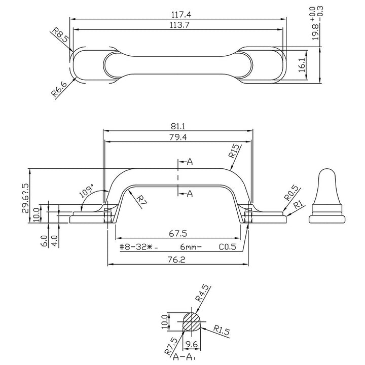 Berenson Cabinet Hardware Vibrato Collection 3" Centers Timeless Charm Pull in Verona Bronze