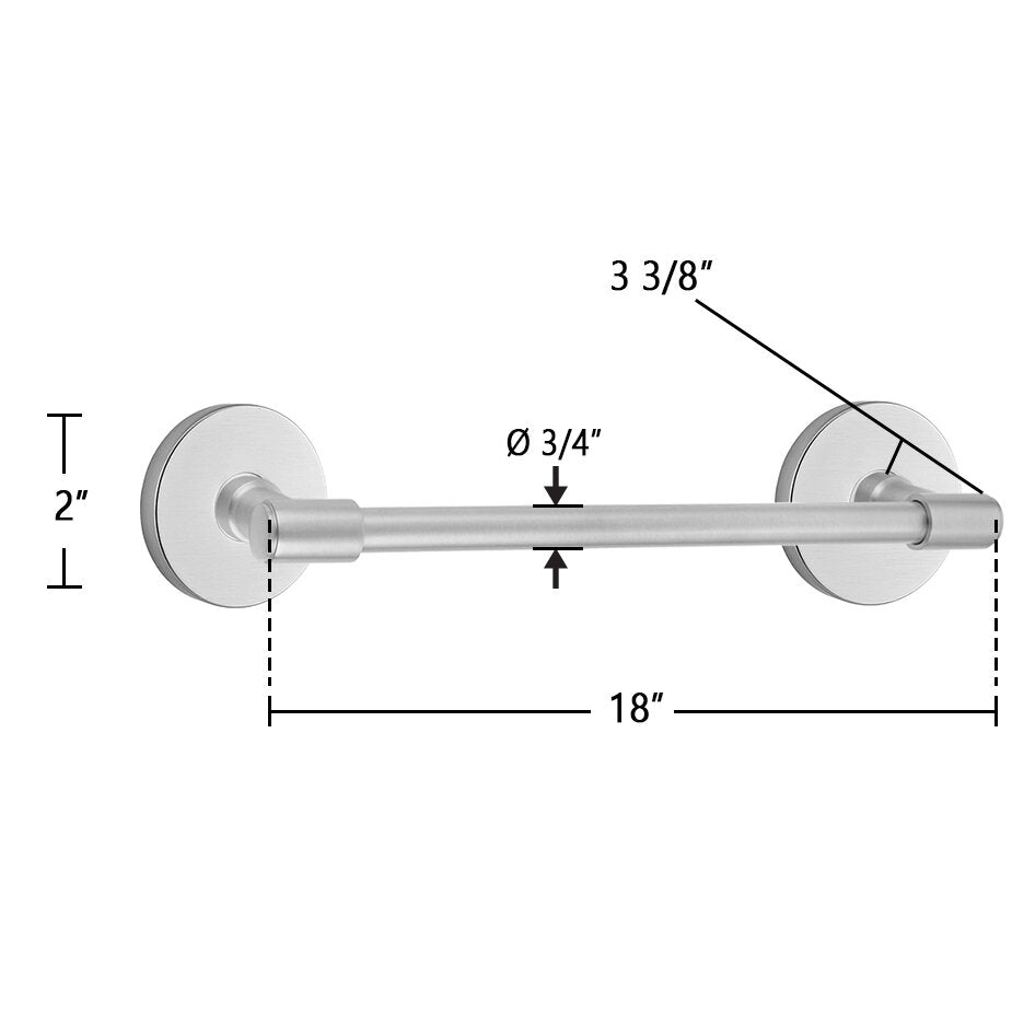 Transitional Brass Collection 18" Towel Bar with Small Disc Rosette  by Emtek