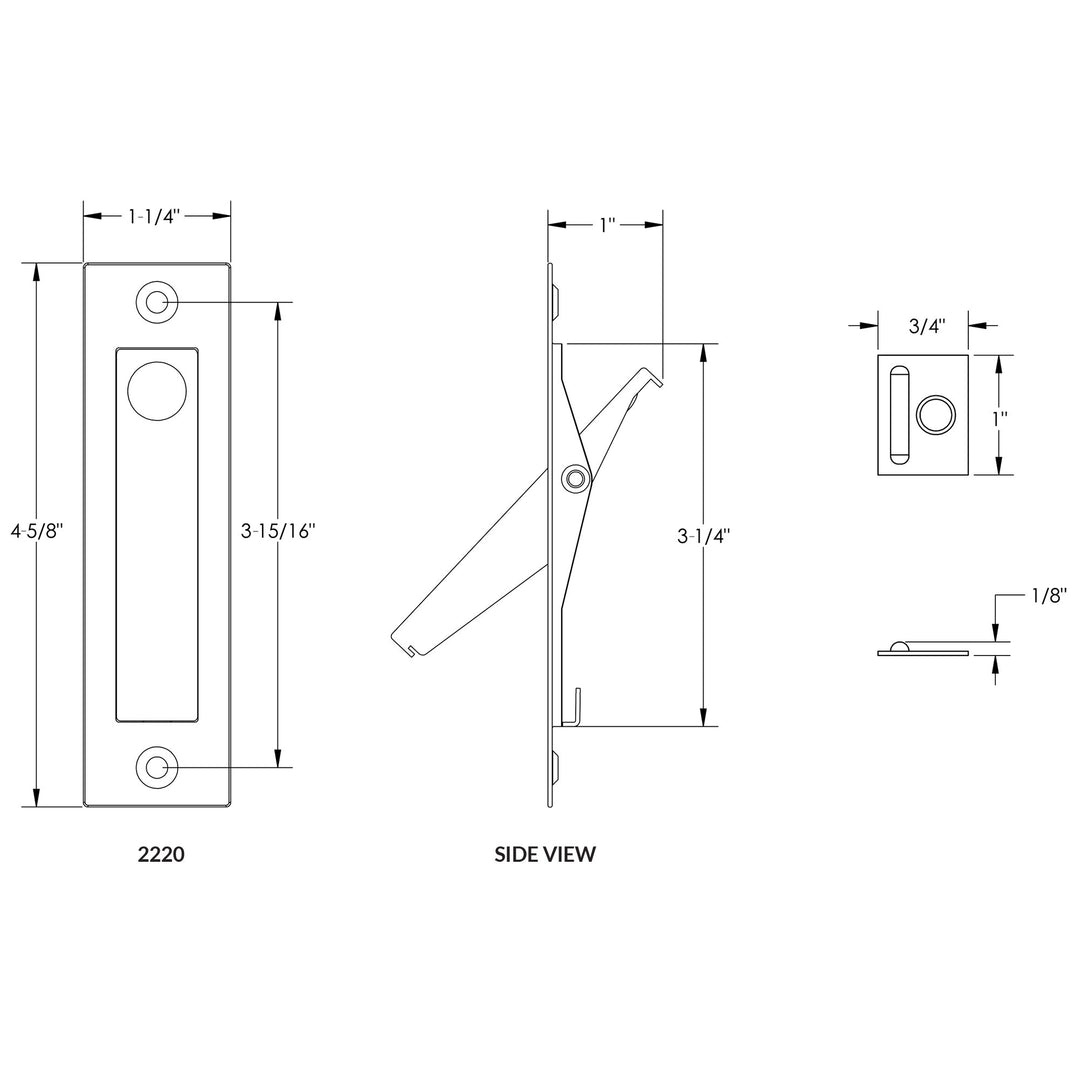 Door Accessories Collection Modern Jamb Bolt by Emtek