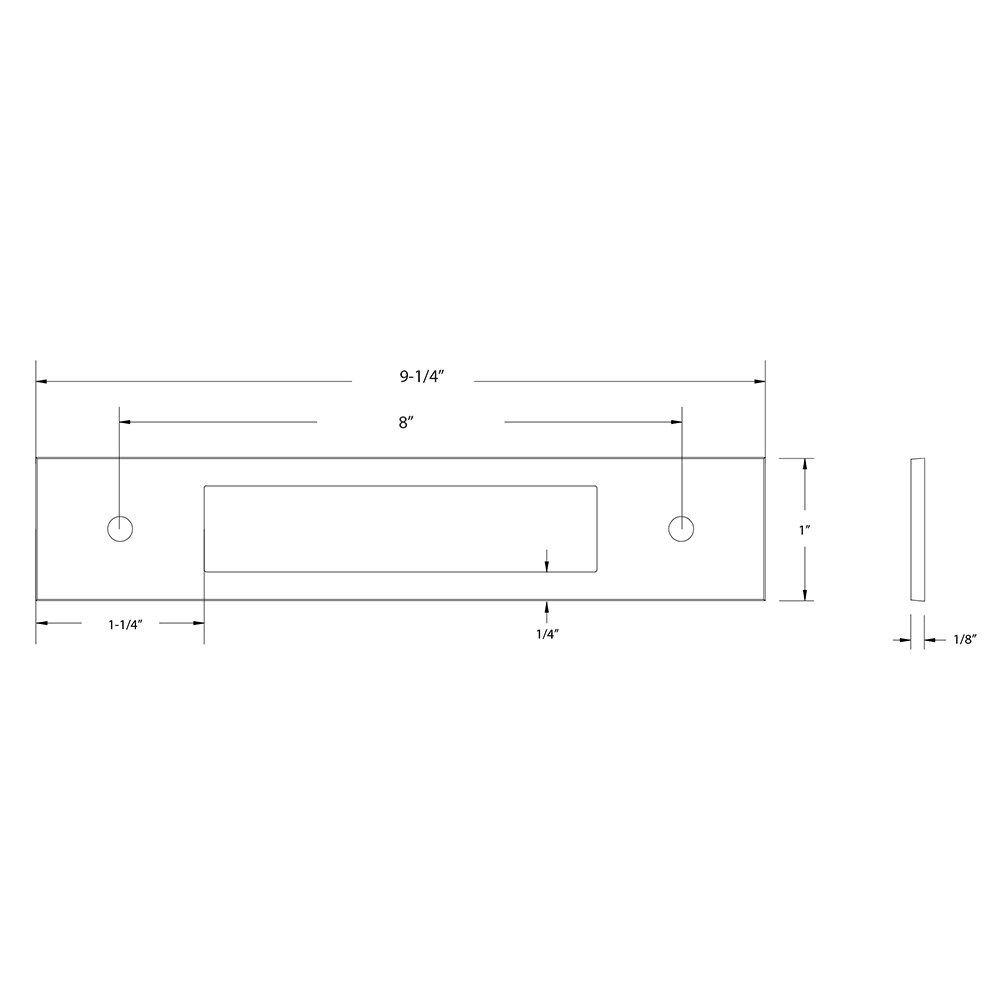 Modern Cabinet Hardware Collection 12" Centers Backplate for Pull  by Emtek