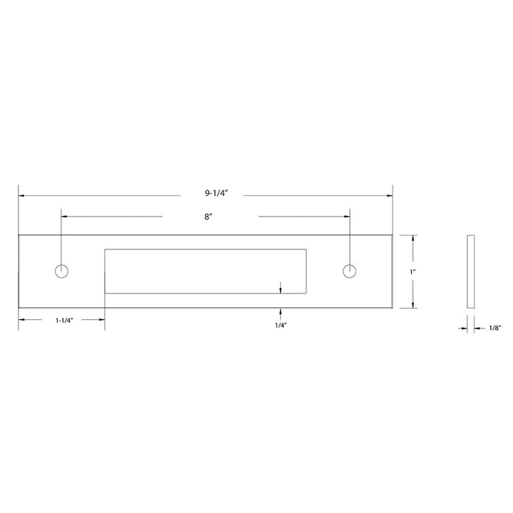 Modern Cabinet Hardware Collection 12" Centers Backplate for Pull  by Emtek