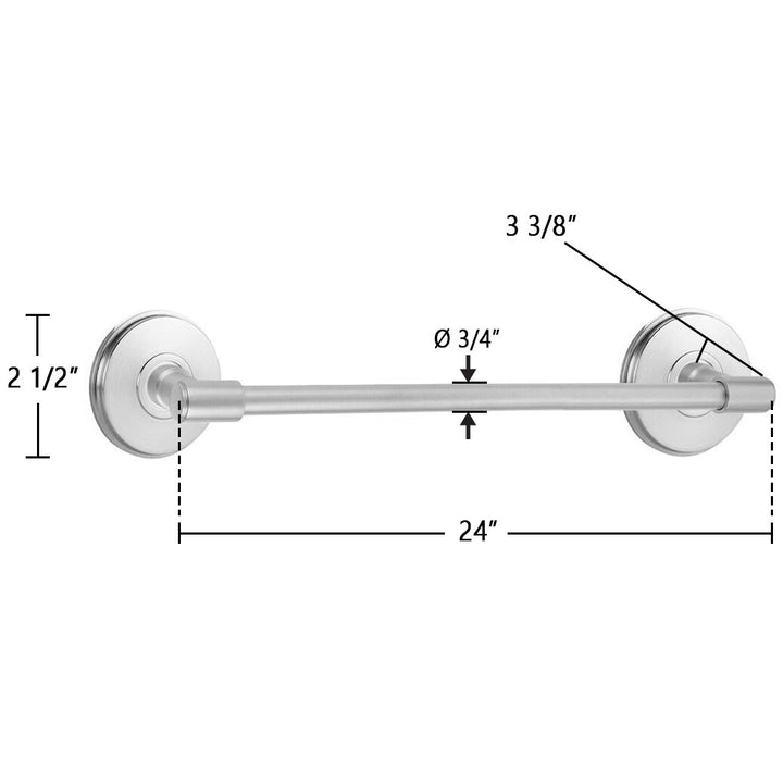 Transitional Brass Collection 24" Towel Bar with Watford Rosette by Emtek