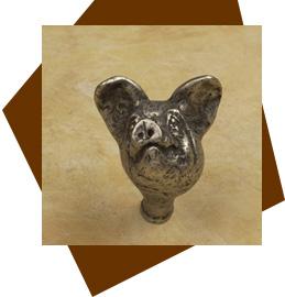 Anne at Home Pig Head Cabinet Knob - cabinetknobsonline