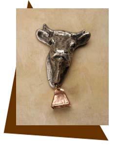 Anne at Home Cow with Bell Cabinet Knob - cabinetknobsonline