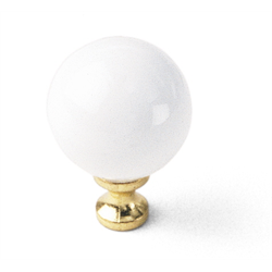 Laurey Cabinet Knobs, 1 1-4" Ceramic Knob - White Ball - cabinetknobsonline