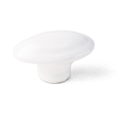 Laurey Cabinet Knobs,1 3-8" Ceramic Knob - Oval White - cabinetknobsonline