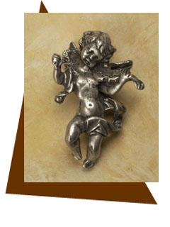 Anne at Home Cherub with Violin Cabinet Knob - cabinetknobsonline