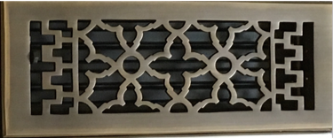 Deco & Deco 4X10" Solid Brass Classical Floor Register Oil Rubbed Bronze - cabinetknobsonline