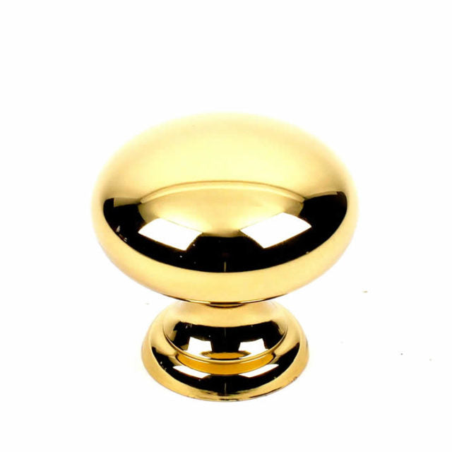 Century Cabinet Hardware Elegance - Premium Solid Brass, Knob, 1-3-8" dia. Polished Brass - cabinetknobsonline