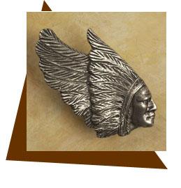 Anne at Home Indian Chief Head Cabinet Knob - cabinetknobsonline