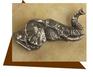 Anne at Home Elephant Head  Cabinet Knob-Right - cabinetknobsonline