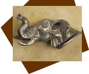 Anne at Home Elephant Head  Cabinet Knob-Left - cabinetknobsonline