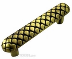 Big Sky Hardware-Quilted Cabinet Pull Antique Brass 3"cc - cabinetknobsonline