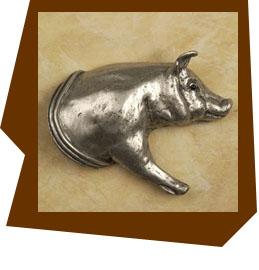 Anne at Home Pig Cabinet Knob - Right - cabinetknobsonline