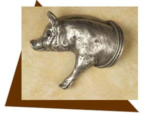 Anne at Home Pig Cabinet Knob - Left - cabinetknobsonline