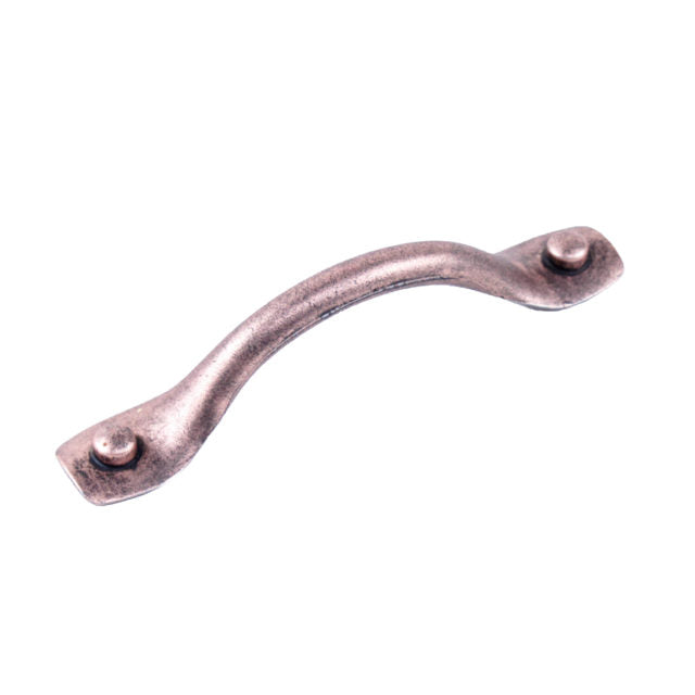 Century Cabinet Hardware Raw Authentic - Zinc Die Cast Pull 128mm cc in Aged Matte red Copper - cabinetknobsonline