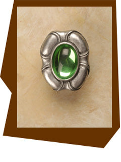 Anne At Home  Philippe Insert Cabinet Knob with Peridot - cabinetknobsonline