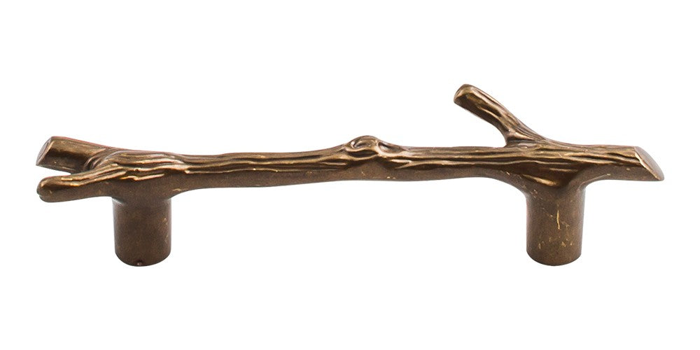 ATLAS HOMEWARES CABINET HARDWARE TWIG PULL 3" CC BURNISHED BRONZE - cabinetknobsonline