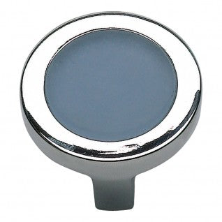 ATLAS HOMEWARES CABINET HARDWARE SPA BLUE ROUND KNOB CHROME - cabinetknobsonline