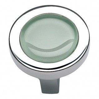 ATLAS HOMEWARES CABINET HARDWARE SPA GREEN ROUND KNOB CHROME - cabinetknobsonline