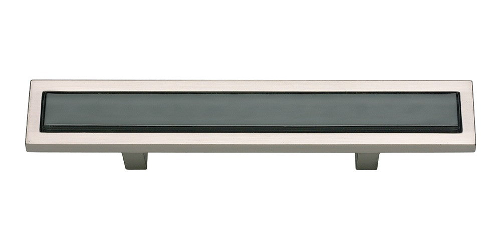 ATLAS HOMEWARES CABINET HARDWARE SPA BLACK PULL 3" CC BRUSHED NICKEL - cabinetknobsonline