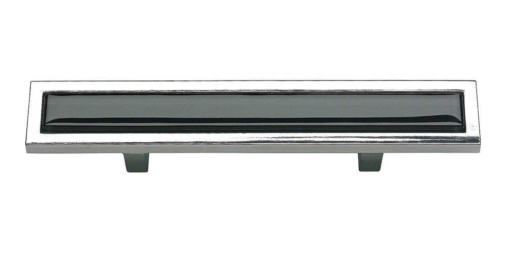 ATLAS HOMEWARES CABINET HARDWARE SPA BLACK PULL 3" CC CHROME - cabinetknobsonline