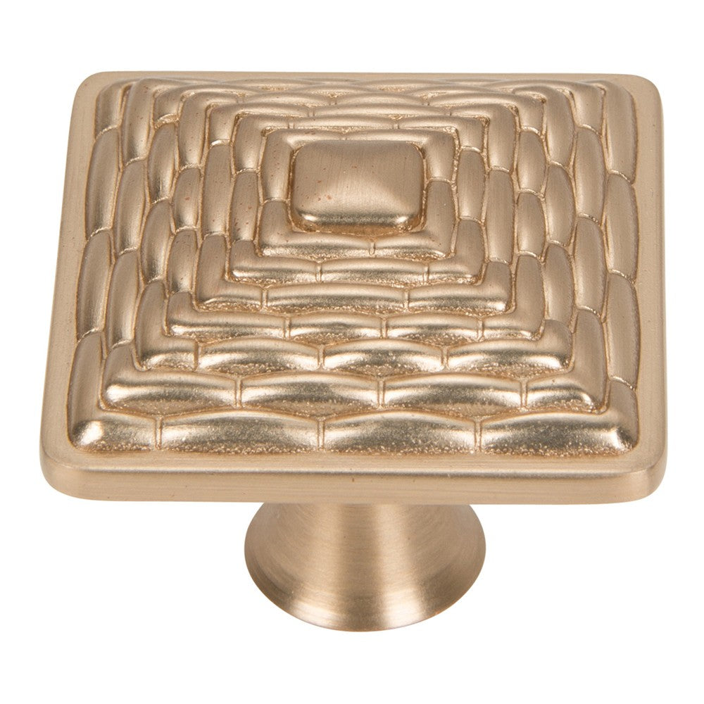 ATLAS HOMEWARES CABINET HARDWARE MANDALAY SQUARE KNOB CHAMPAGNE - cabinetknobsonline