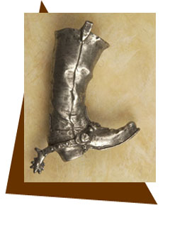 Anne at Home Fancy Western Cowboy Boots with Spurs Cabinet Knob -Left - cabinetknobsonline