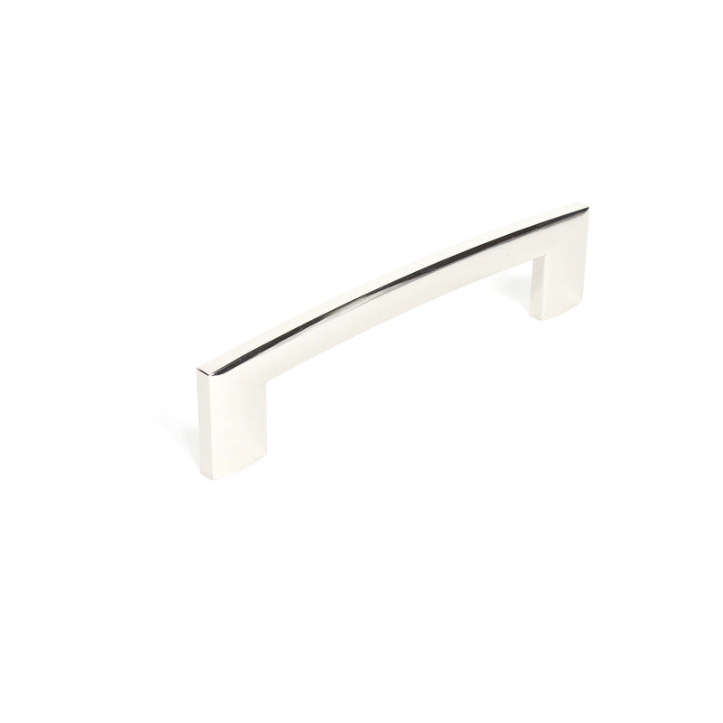 Century Cabinet Hardware Villon - 128mm cc, Zinc Die Cast Pull in Polished Nickel - cabinetknobsonline