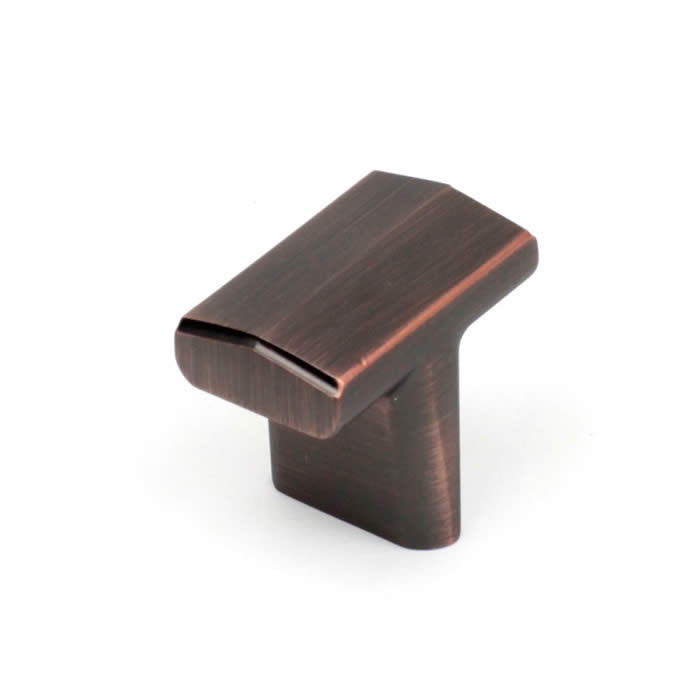 Century Cabinet Hardware L'attitude - 1 7-16" zinc T-Knob in Antiqued Bronze w-Copper - cabinetknobsonline