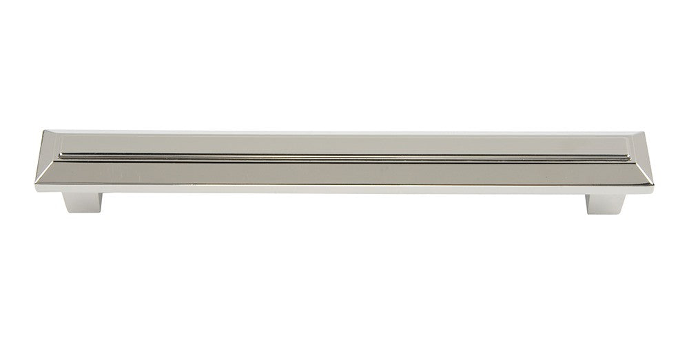 ATLAS HOMEWARES CABINET HARDWARE TROCADERO PULL 160 MM CC POLISHED NICKEL - cabinetknobsonline