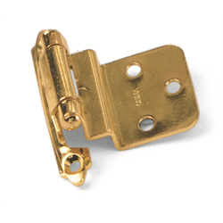 Laurey Cabinet Knobs, 3-8" Inset Self-Closing Hinge - Polished Brass - cabinetknobsonline