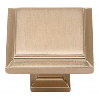 ATLAS HOMEWARES CABINET HARDWARE SUTTON PLACE SQUARE KNOB CHAMPAGNE - cabinetknobsonline