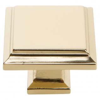 ATLAS HOMEWARES CABINET HARDWARE SUTTON PLACE SQUARE KNOB FRENCH GOLD - cabinetknobsonline