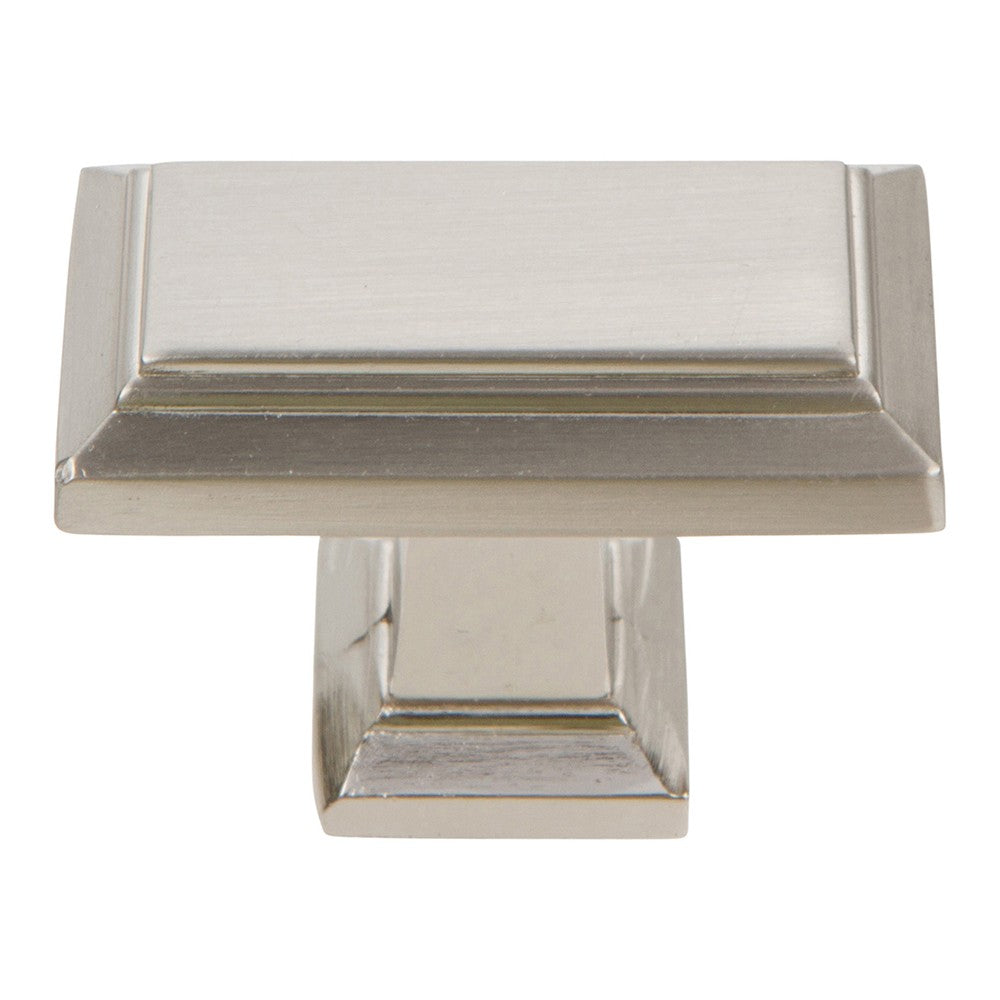 ATLAS HOMEWARES CABINET HARDWARE SUTTON PLACE RECTANGLE KNOB BRUSHED NICKEL - cabinetknobsonline