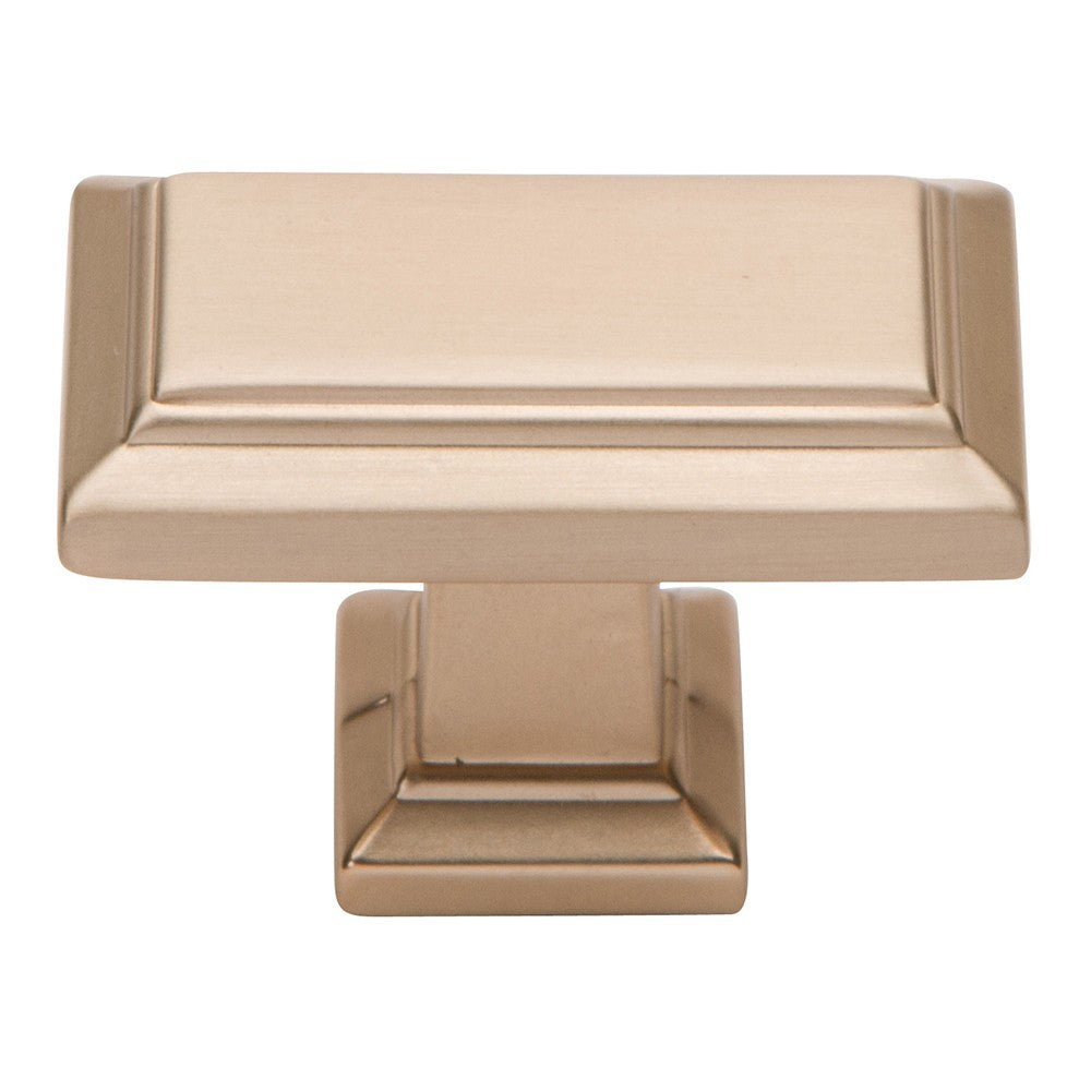 ATLAS HOMEWARES CABINET HARDWARE SUTTON PLACE RECTANGLE KNOB CHAMPAGNE - cabinetknobsonline