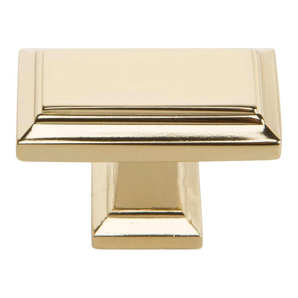 ATLAS HOMEWARES CABINET HARDWARE SUTTON PLACE RECTANGLE KNOB FRENCH GOLD - cabinetknobsonline