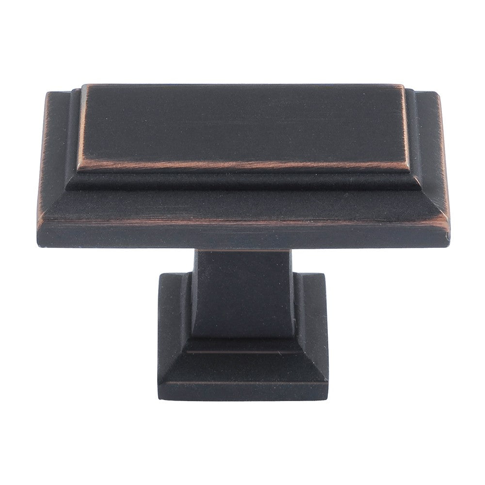 ATLAS HOMEWARES CABINET HARDWARE SUTTON PLACE RECTANGLE KNOB VENITIAN BRONZE - cabinetknobsonline